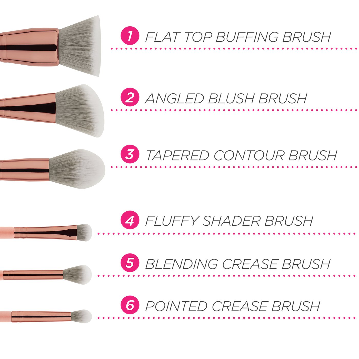 BH Cosmetics Petite Chic - 6 Piece Mini Brush Set